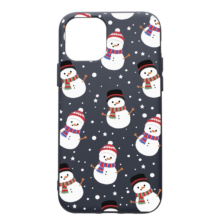 Husa Premium Silicon Compatibila Cu Apple IPhone 12 Mini, Snowman, cu interiorul din material textil, protectie camera, Alaskan Blue, PAB351