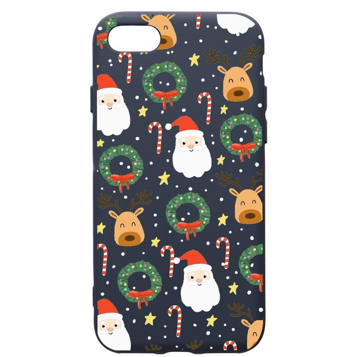 Husa Premium Silicon Compatibila Cu Apple IPhone SE 2 / iPhone 8 / iPhone 7, Happy, cu interiorul din material textil, protectie camera, Alaskan Blue, PAB350