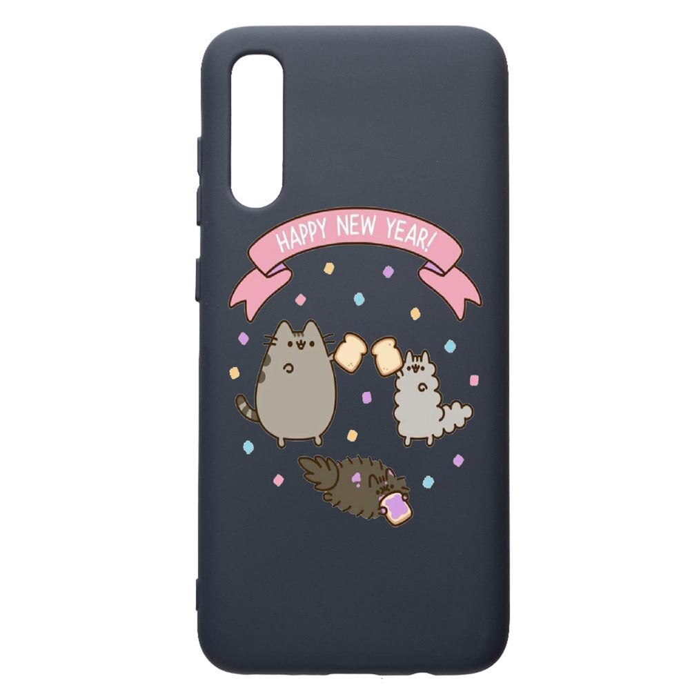 Husa Premium Silicon Compatibila Cu Samsung Galaxy A30S, Happy New Year, cu interiorul din material textil, protectie camera, Alaskan Blue, PAB356