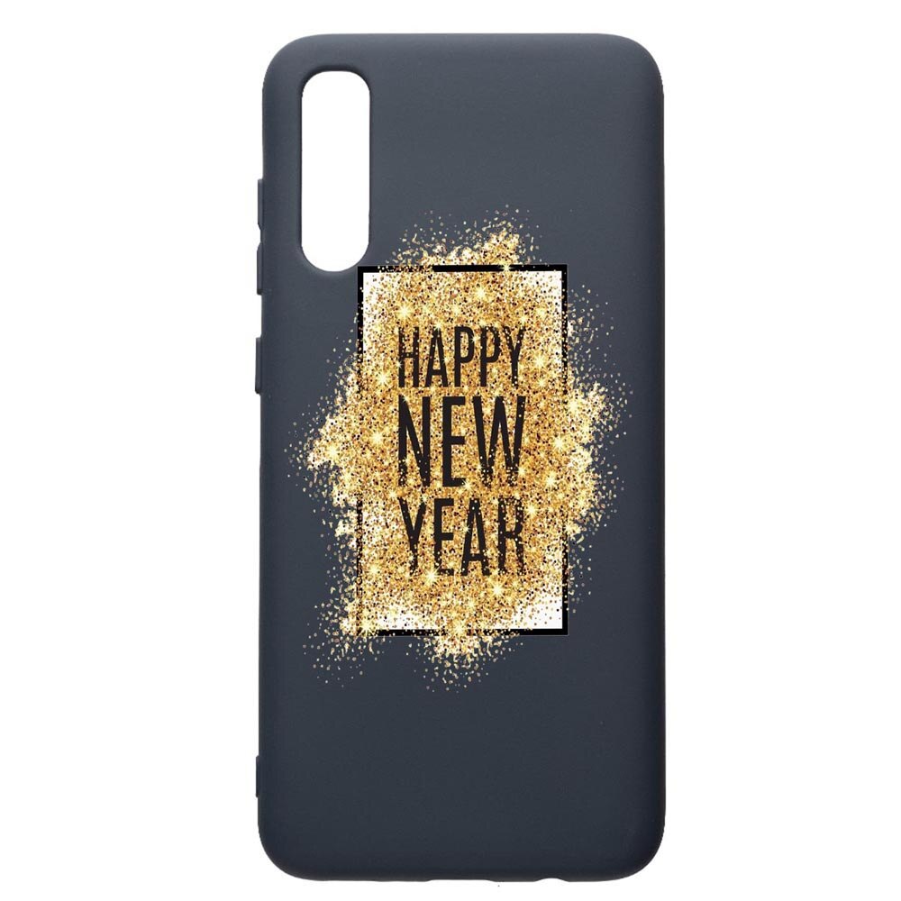 Husa Premium Silicon Compatibila Cu Samsung Galaxy A70, Happy New Year, cu interiorul din material textil, protectie camera, Alaskan Blue, PAB355