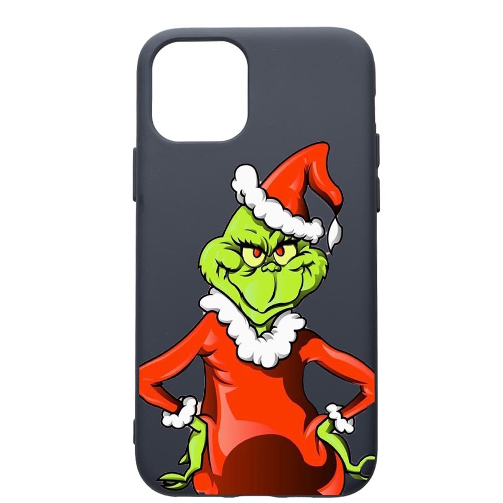 Husa Premium Silicon Compatibila Cu Apple IPhone 12 Pro, Xmas Grinch, cu interiorul din material textil, protectie camera, Alaskan Blue, PAB322