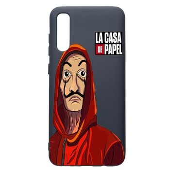 Husa Premium Silicon Compatibila Cu Samsung Galaxy A70, La Casa De Papel, cu interiorul din material textil, protectie camera, Alaskan Blue, PAB389 Husa Premium Silicon Compatibila Cu Samsung Galaxy A70, La Casa De Papel, cu interiorul din material textil, protectie camera, Alaskan Blue, PAB389