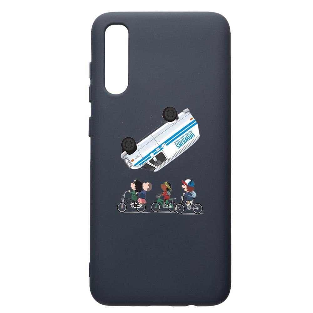 Husa Premium Silicon Compatibila Cu Samsung Galaxy A70, Stranger Things, cu interiorul din material textil, protectie camera, Alaskan Blue, PAB370