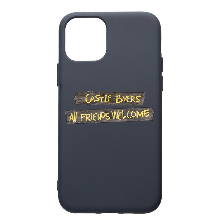 Husa Premium Silicon Compatibila Cu Apple IPhone 12, Stranger Things, cu interiorul din material textil, protectie camera, Alaskan Blue, PAB375