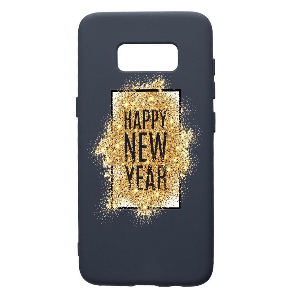 Husa Premium Silicon Compatibila Cu Samsung Galaxy S8, Happy New Year, cu interiorul din material textil, protectie camera, Alaskan Blue, PAB355