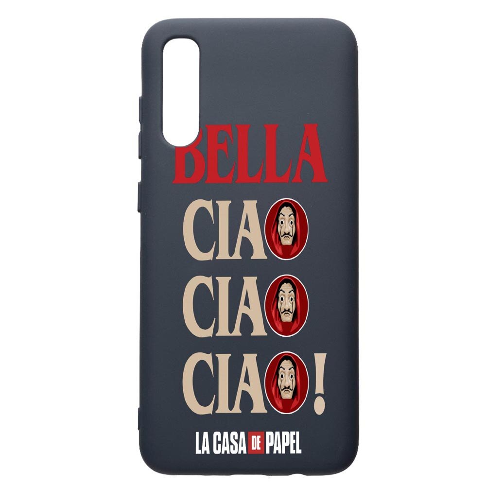 Husa Premium Silicon Compatibila Cu Samsung Galaxy A70, La Casa De Papel - Ciao Bella, cu interiorul din material textil, protectie camera, Alaskan Blue, PAB391