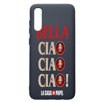 Husa Premium Silicon Compatibila Cu Samsung Galaxy A70, La Casa De Papel - Ciao Bella, cu interiorul din material textil, protectie camera, Alaskan Blue, PAB391 Husa Premium Silicon Compatibila Cu Samsung Galaxy A70, La Casa De Papel - Ciao Bella, cu interiorul din material textil, protectie camera, Alaskan Blue, PAB391