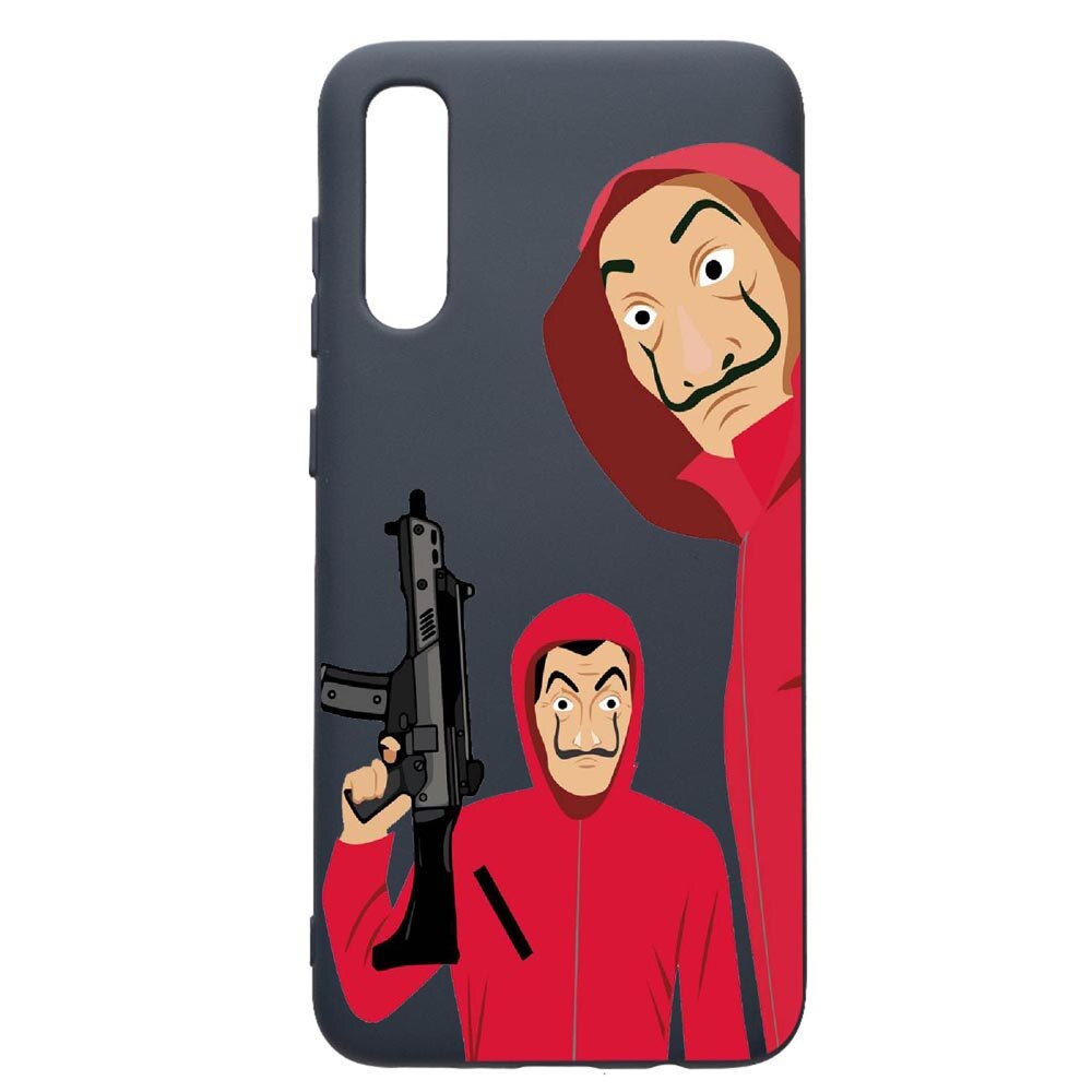 Husa Premium Silicon Compatibila Cu Samsung Galaxy A50, La Casa De Papel, cu interiorul din material textil, protectie camera, Alaskan Blue, PAB392