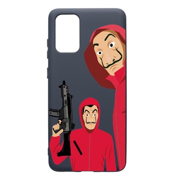 Husa Premium Silicon Compatibila Cu Samsung Galaxy S20 Plus, La Casa De Papel, cu interiorul din material textil, protectie camera, Alaskan Blue, PAB392 Husa Premium Silicon Compatibila Cu Samsung Galaxy S20 Plus, La Casa De Papel, cu interiorul din material textil, protectie camera, Alaskan Blue, PAB392