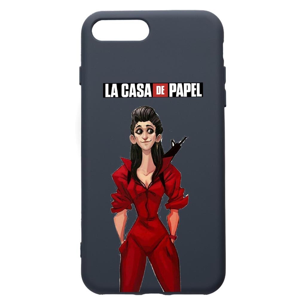 Husa Premium Silicon Compatibila Cu Apple iPhone 8 Plus / iPhone 7 Plus, La Casa De Papel - Nairobi, cu interiorul din material textil, protectie camera, Alaskan Blue, PAB393