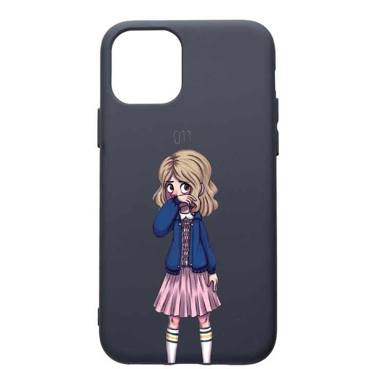 Husa Premium Silicon Compatibila Cu Apple IPhone 12 Pro, Stranger Things, cu interiorul din material textil, protectie camera, Alaskan Blue, PAB371