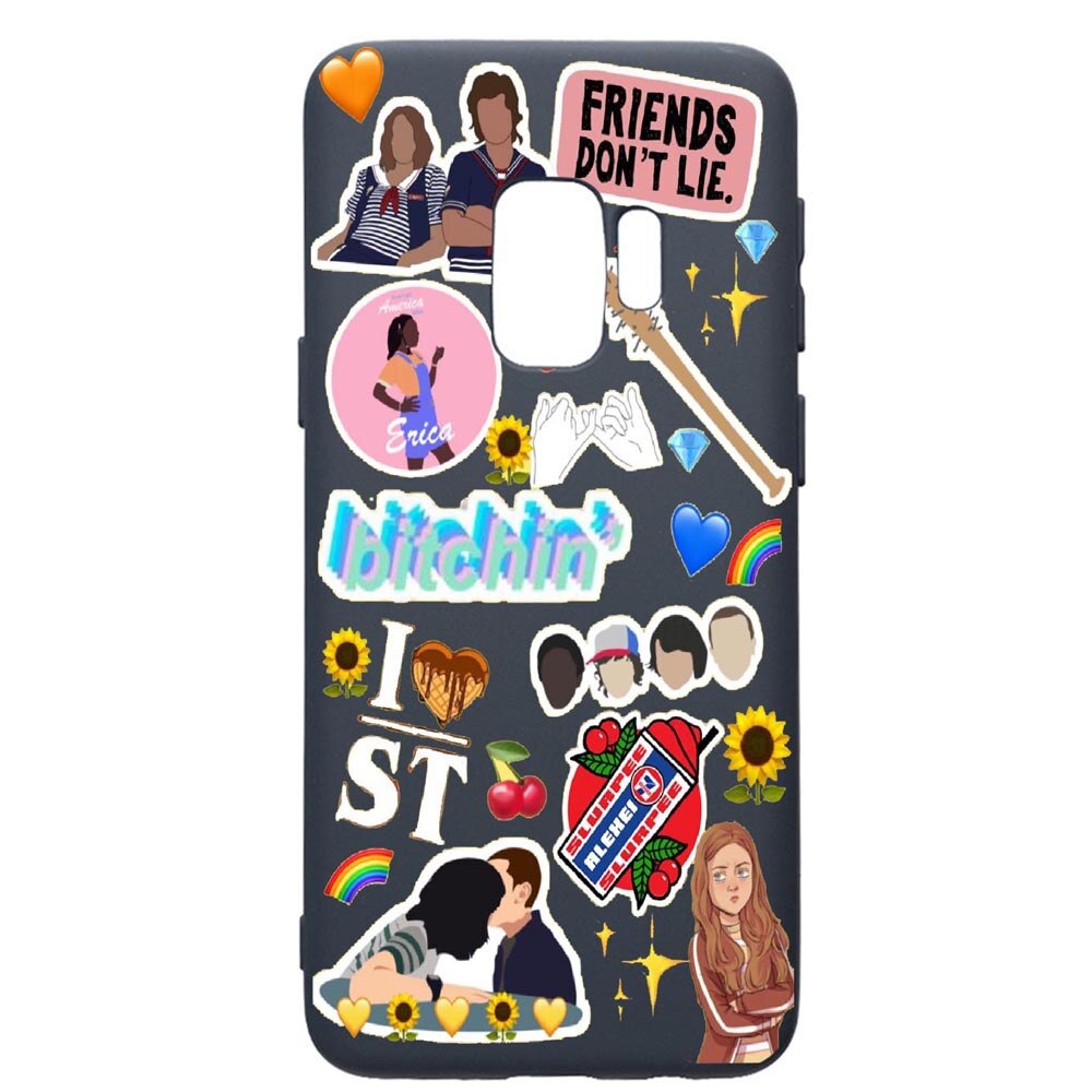 Husa Premium Silicon Compatibila Cu Samsung Galaxy S9, Stranger Things, cu interiorul din material textil, protectie camera, Alaskan Blue, PAB376