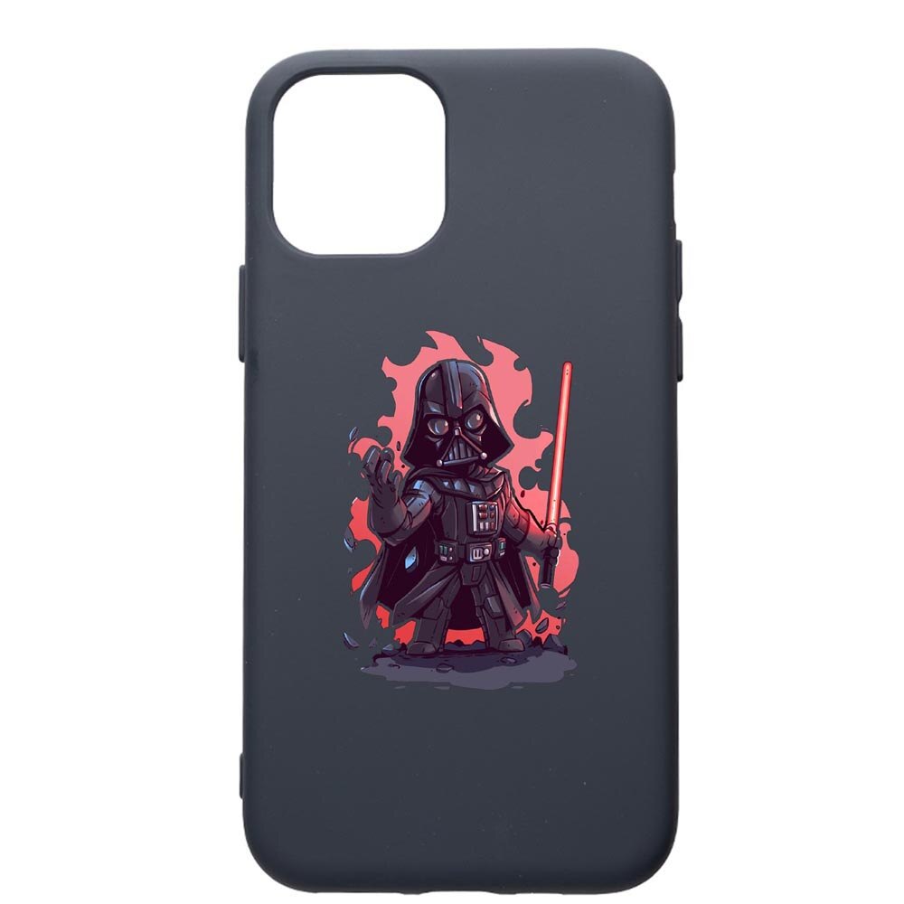 Husa Premium Silicon Compatibila Cu Apple IPhone 12 Mini, Star Wars Darth Vader, cu interiorul din material textil, protectie camera, Alaskan Blue, PAB402