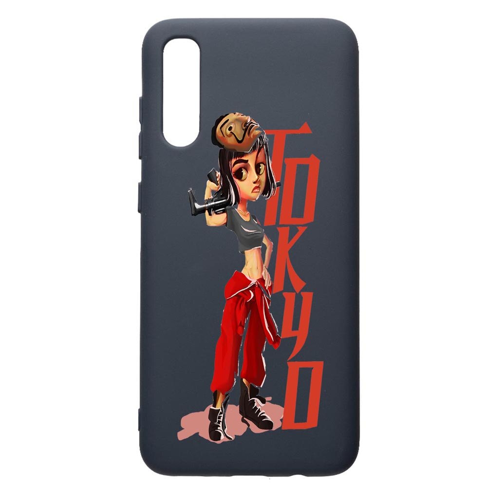 Husa Premium Silicon Compatibila Cu Samsung Galaxy A70, La Casa De Papel, cu interiorul din material textil, protectie camera, Alaskan Blue, PAB394