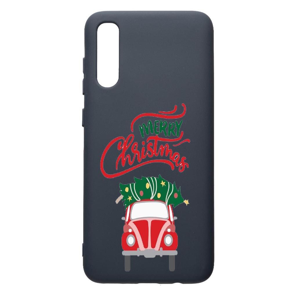 Husa Premium Silicon Compatibila Cu Samsung Galaxy A70, Merry Xmas, cu interiorul din material textil, protectie camera, Alaskan Blue, PAB357