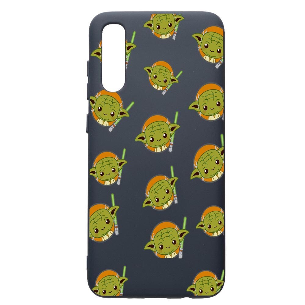 Husa Premium Silicon Compatibila Cu Samsung Galaxy A70, Star Wars Baby Yoda, cu interiorul din material textil, protectie camera, Alaskan Blue, PAB420