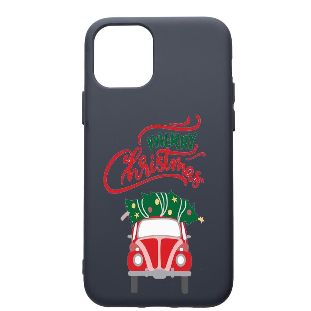 Husa Premium Silicon Compatibila Cu Apple IPhone 12 Pro, Merry Xmas, cu interiorul din material textil, protectie camera, Alaskan Blue, PAB357