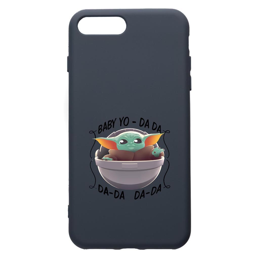Husa Premium Silicon Compatibila Cu Apple iPhone 8 Plus / iPhone 7 Plus, Star Wars Baby Yoda, cu interiorul din material textil, protectie camera, Alaskan Blue, PAB399