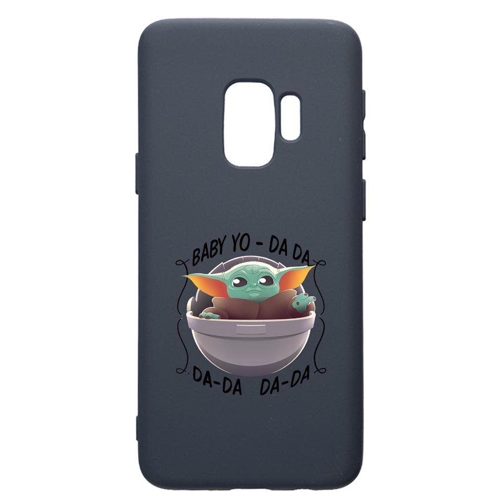 Husa Premium Silicon Compatibila Cu Samsung Galaxy S9, Star Wars Baby Yoda, cu interiorul din material textil, protectie camera, Alaskan Blue, PAB399