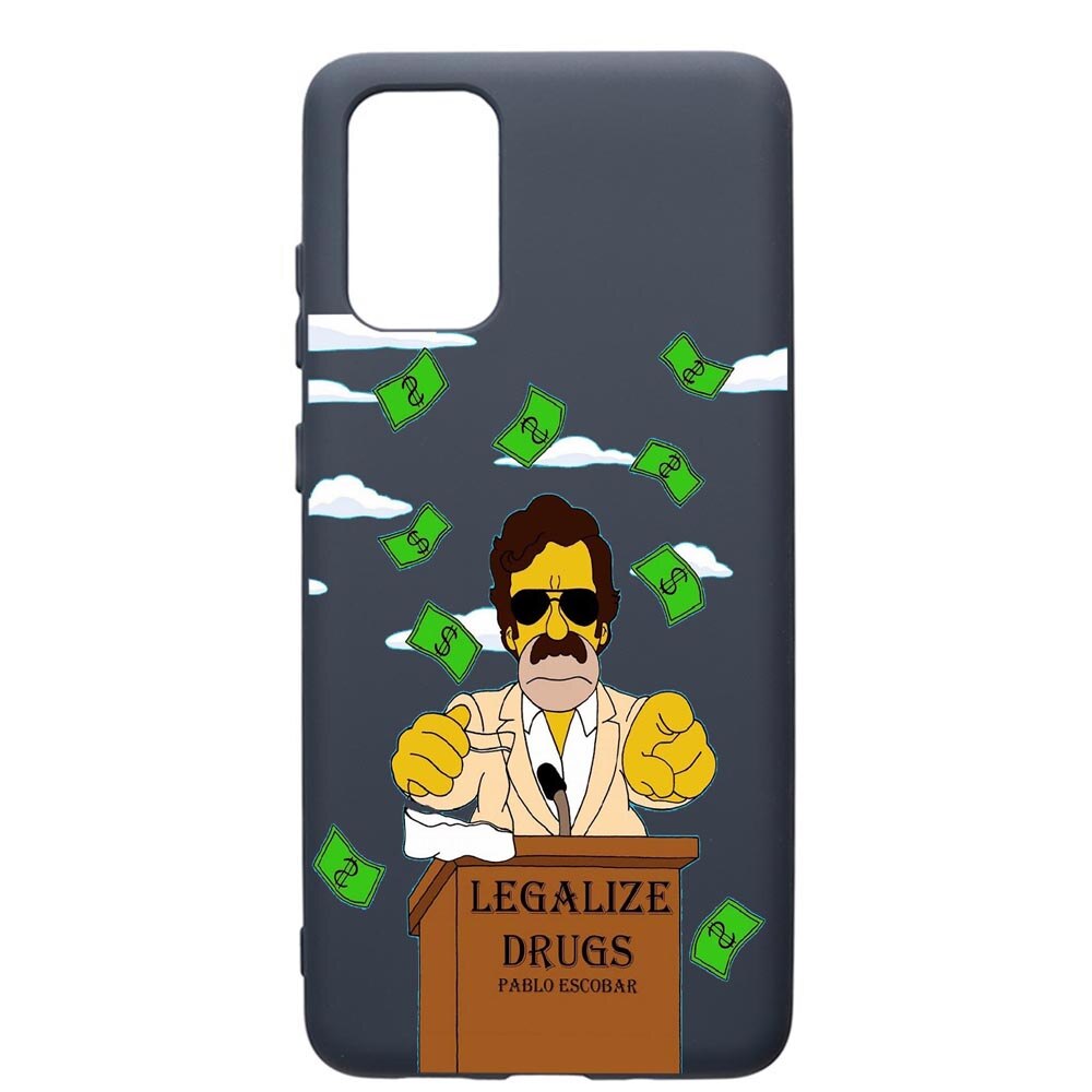 Husa Premium Silicon Compatibila Cu Samsung Galaxy S20 Plus, Narcos Pablo Escobar, cu interiorul din material textil, protectie camera, Alaskan Blue, PAB437