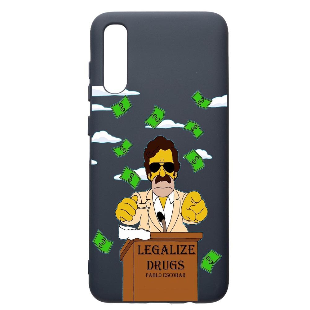 Husa Premium Silicon Compatibila Cu Samsung Galaxy A70, Narcos Pablo Escobar, cu interiorul din material textil, protectie camera, Alaskan Blue, PAB437