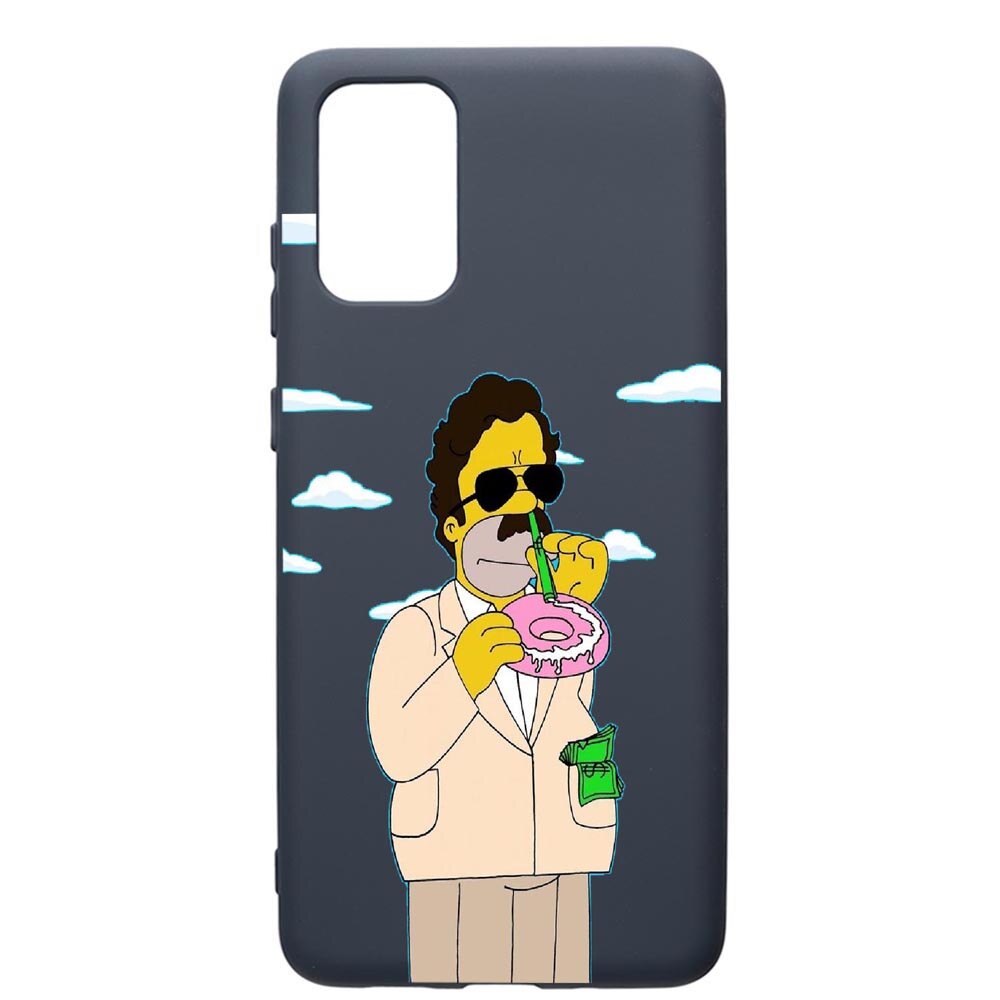 Husa Premium Silicon Compatibila Cu Samsung Galaxy S20 Plus, Narcos The Simpsons, cu interiorul din material textil, protectie camera, Alaskan Blue, PAB440