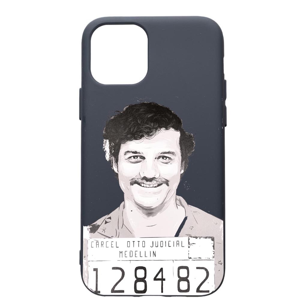 Husa Premium Silicon Compatibila Cu Apple IPhone 12 Mini, Narcos Pablo Escobar, cu interiorul din material textil, protectie camera, Alaskan Blue, PAB443