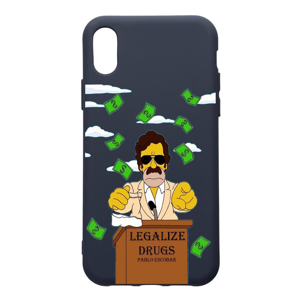 Husa Premium Silicon Compatibila Cu Samsung Galaxy A01, Narcos Pablo Escobar, cu interiorul din material textil, protectie camera, Alaskan Blue, PAB437