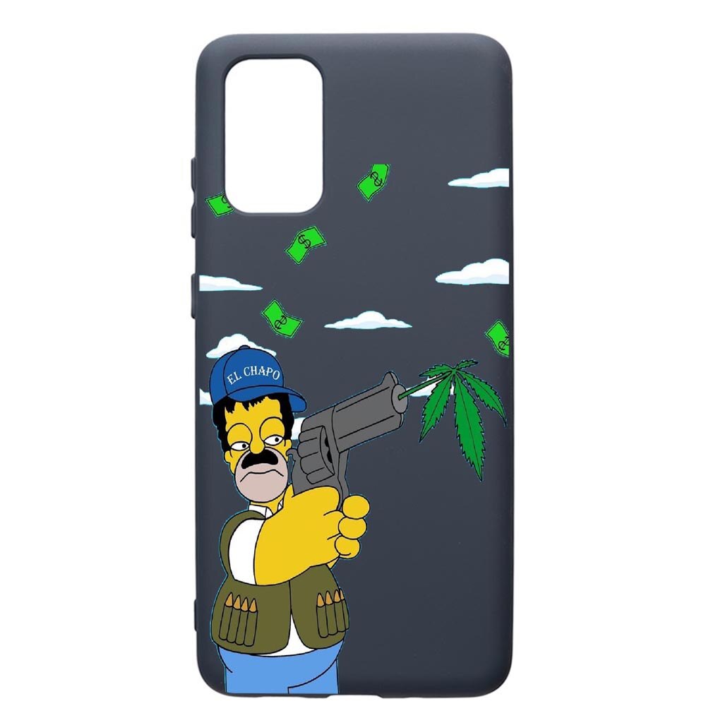 Husa Premium Silicon Compatibila Cu Samsung Galaxy S20 Plus, Narcos The Simpsons, cu interiorul din material textil, protectie camera, Alaskan Blue, PAB441