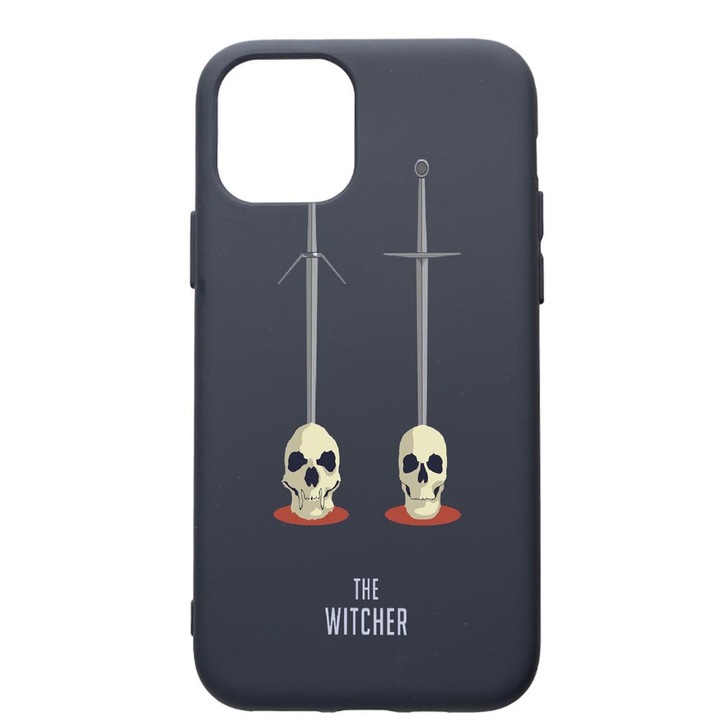 Husa Premium Silicon Compatibila Cu Apple IPhone 12 Pro, The Witcher, cu interiorul din material textil, protectie camera, Alaskan Blue, PAB430