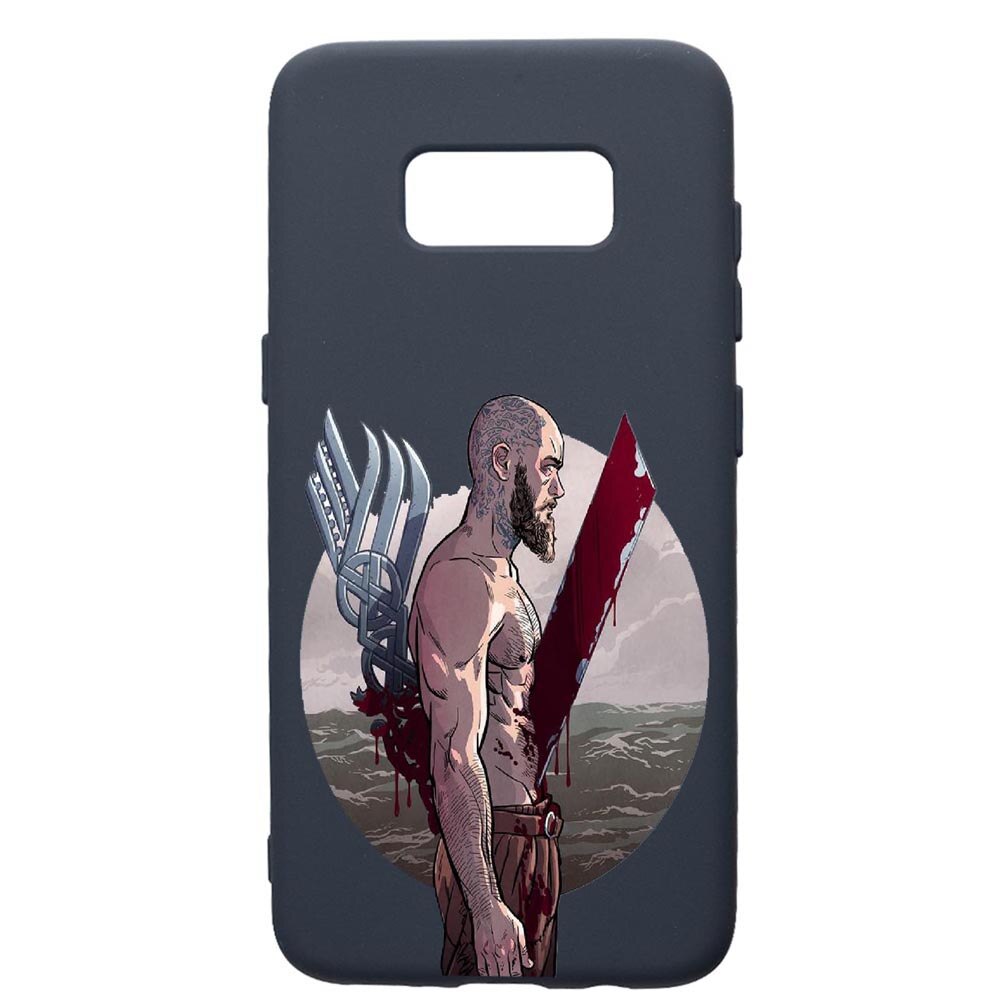 Husa Premium Silicon Compatibila Cu Samsung Galaxy S8, Vikings Ragnar Lothbrok, cu interiorul din material textil, protectie camera, Alaskan Blue, PAB455
