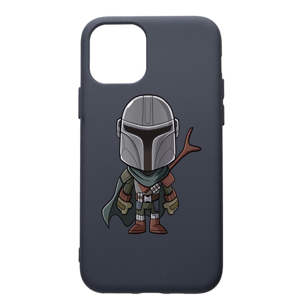 Husa Premium Silicon Compatibila Cu Apple IPhone 11 Pro, Star Wars Tha Mandalorian, cu interiorul din material textil, protectie camera, Alaskan Blue, PAB462