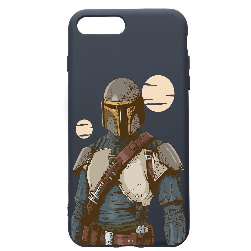 Husa Premium Silicon Compatibila Cu Apple iPhone 8 Plus / iPhone 7 Plus, Star Wars Tha Mandalorian, cu interiorul din material textil, protectie camera, Alaskan Blue, PAB461