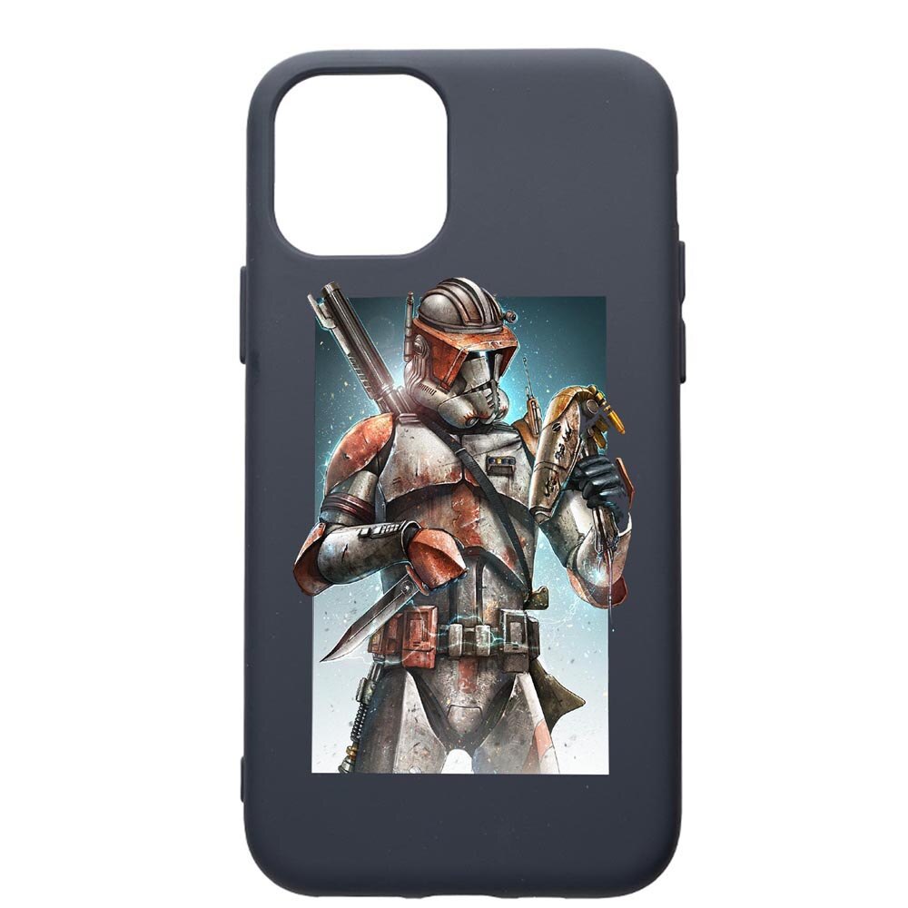 Husa Premium Silicon Compatibila Cu Apple IPhone 12, Star Wars Tha Mandalorian, cu interiorul din material textil, protectie camera, Alaskan Blue, PAB464