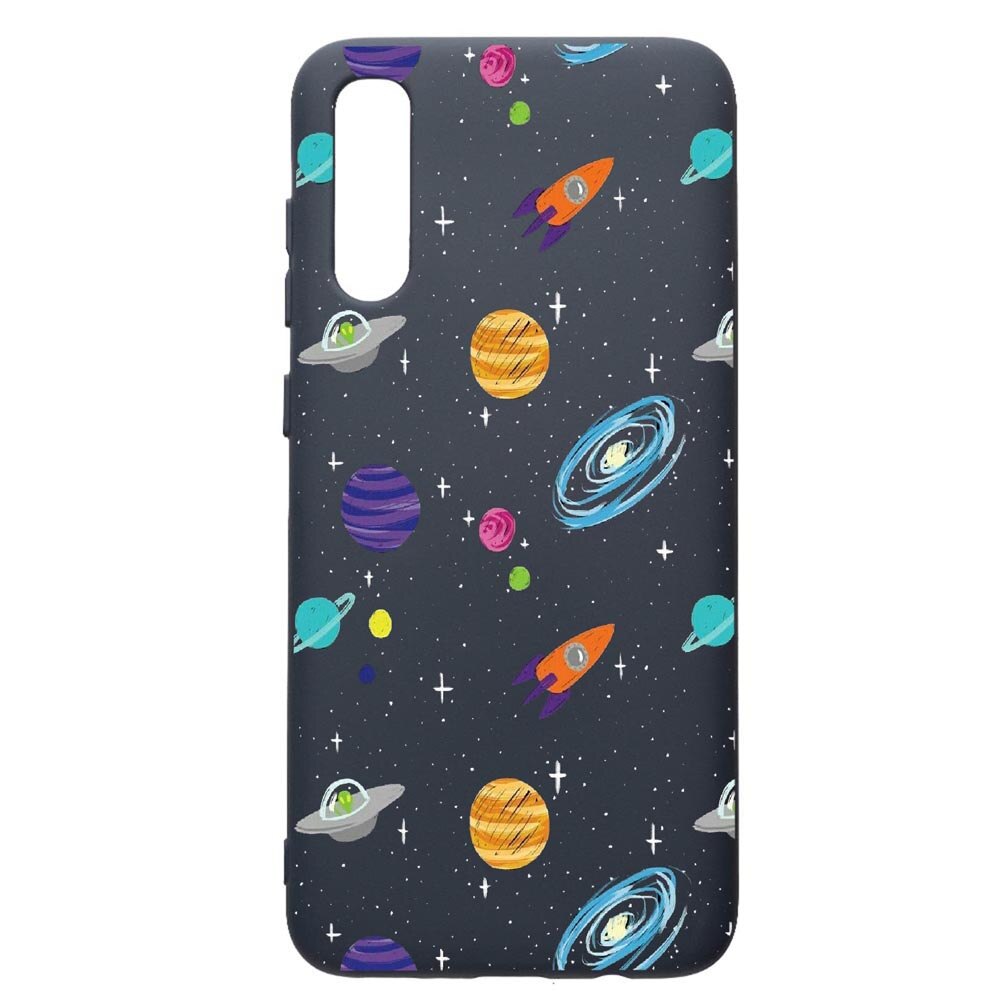 Husa Premium Silicon Compatibila Cu Samsung Galaxy A50, Universe, cu interiorul din material textil, protectie camera, Alaskan Blue, PAB466