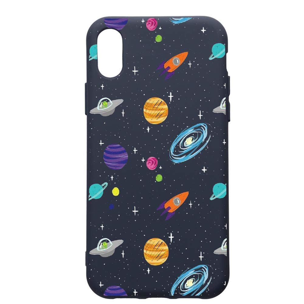Husa Premium Silicon Compatibila Cu Apple IPhone XS / iPhone X, Universe, cu interiorul din material textil, protectie camera, Alaskan Blue, PAB466