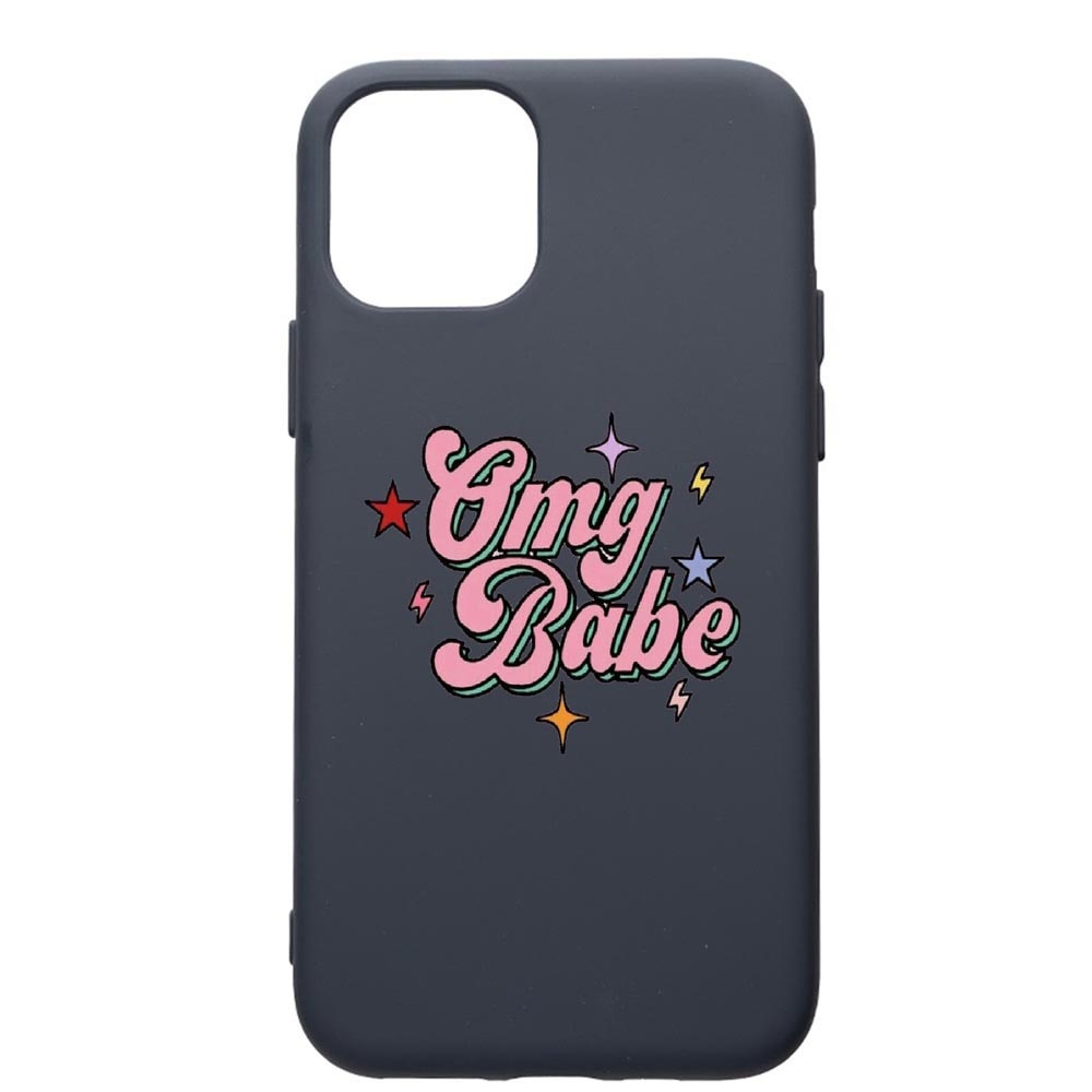 Husa Premium Silicon Compatibila Cu Apple IPhone 12 Mini, OMG Babe, cu interiorul din material textil, protectie camera, Alaskan Blue, PAB487