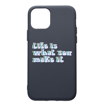 Husa Premium Silicon Compatibila Cu Apple IPhone 11 Pro Max, Life is..., cu interiorul din material textil, protectie camera, Alaskan Blue, PAB491 Husa Premium Silicon Compatibila Cu Apple IPhone 11 Pro Max, Life is..., cu interiorul din material textil, protectie camera, Alaskan Blue, PAB491