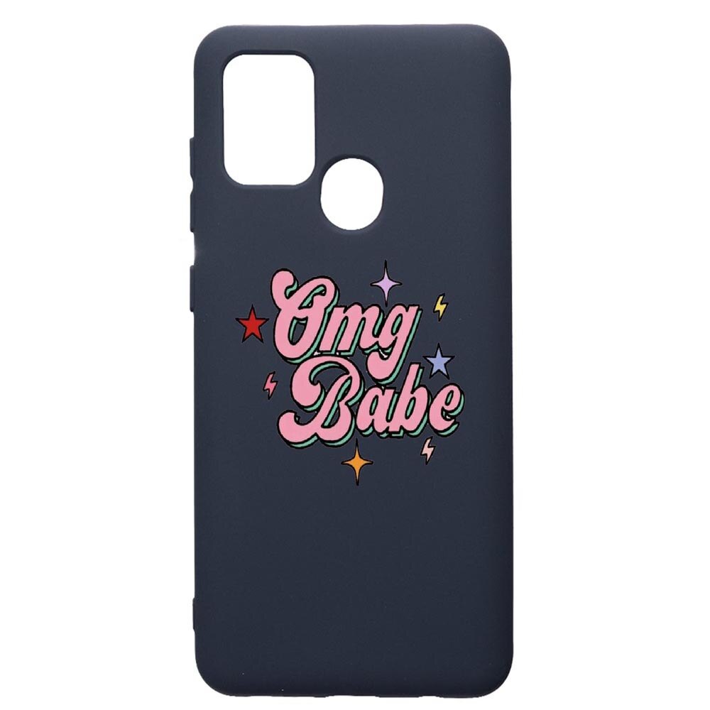 Husa Premium Silicon Compatibila Cu Samsung Galaxy A21S, OMG Babe, cu interiorul din material textil, protectie camera, Alaskan Blue, PAB487