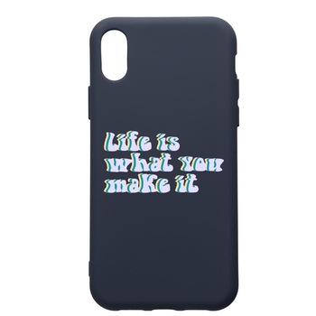 Husa Premium Silicon Compatibila Cu Apple IPhone XS / iPhone X, Life is..., cu interiorul din material textil, protectie camera, Alaskan Blue, PAB491 Husa Premium Silicon Compatibila Cu Apple IPhone XS / iPhone X, Life is..., cu interiorul din material textil, protectie camera, Alaskan Blue, PAB491