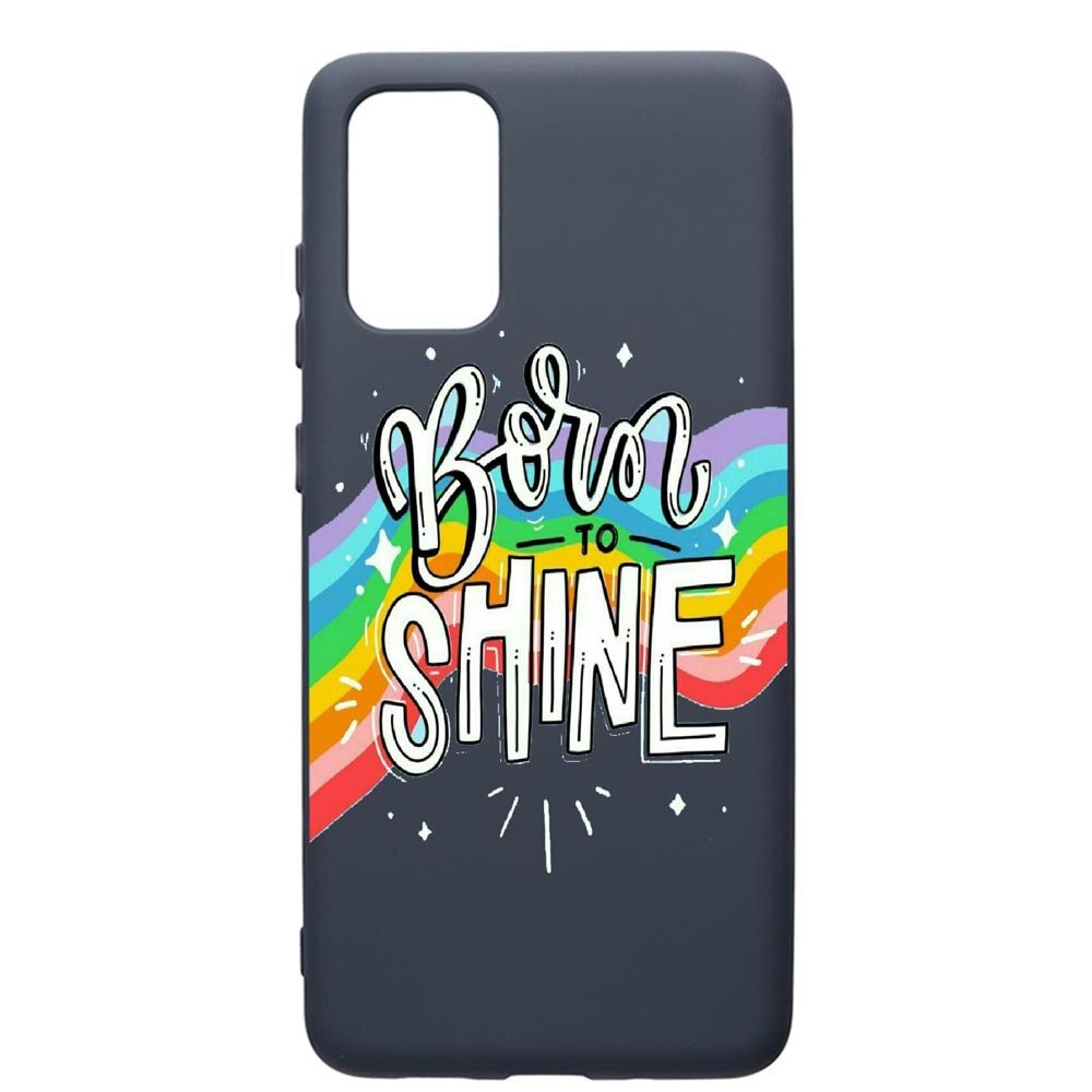 Husa Premium Silicon Compatibila Cu Samsung Galaxy S20 Plus, Born To Shine, cu interiorul din material textil, protectie camera, Alaskan Blue, PAB489