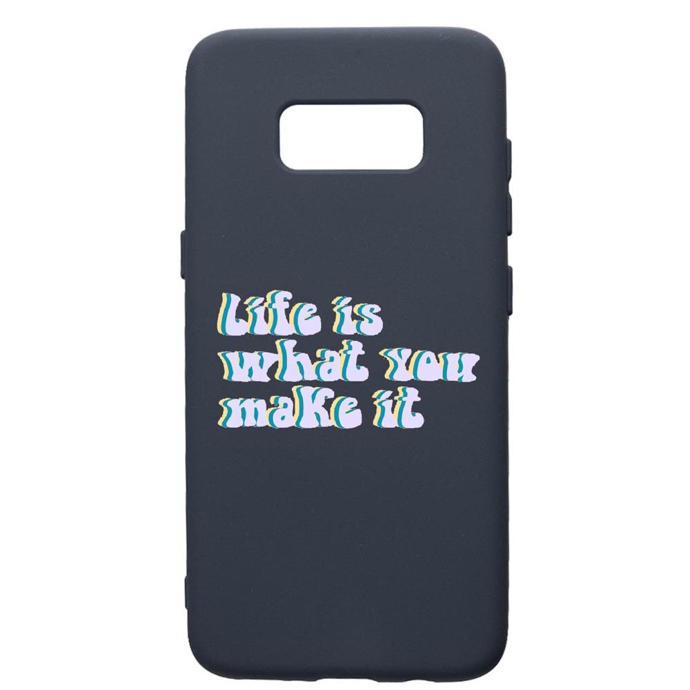 Husa Premium Silicon Compatibila Cu Samsung Galaxy S8, Life is..., cu interiorul din material textil, protectie camera, Alaskan Blue, PAB491