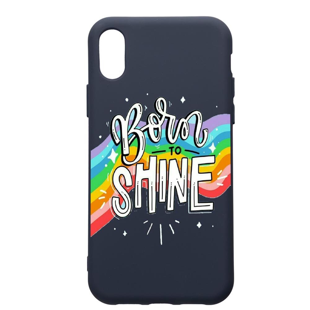 Husa Premium Silicon Compatibila Cu Apple IPhone XS Max, Born To Shine, cu interiorul din material textil, protectie camera, Alaskan Blue, PAB489