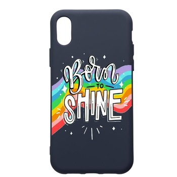 Husa Premium Silicon Compatibila Cu Apple IPhone XS Max, Born To Shine, cu interiorul din material textil, protectie camera, Alaskan Blue, PAB489 Husa Premium Silicon Compatibila Cu Apple IPhone XS Max, Born To Shine, cu interiorul din material textil, protectie camera, Alaskan Blue, PAB489