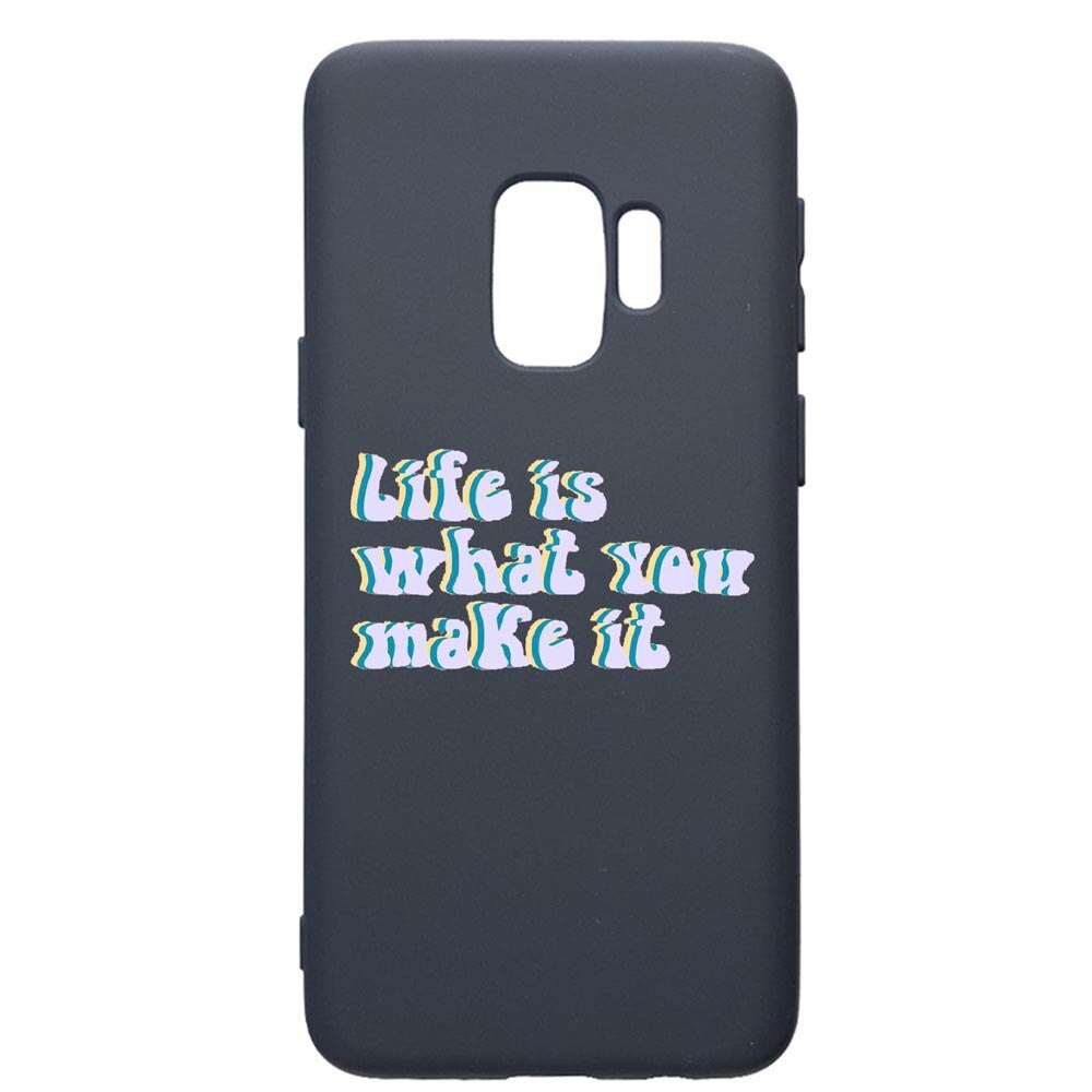 Husa Premium Silicon Compatibila Cu Samsung Galaxy S9, Life is..., cu interiorul din material textil, protectie camera, Alaskan Blue, PAB491