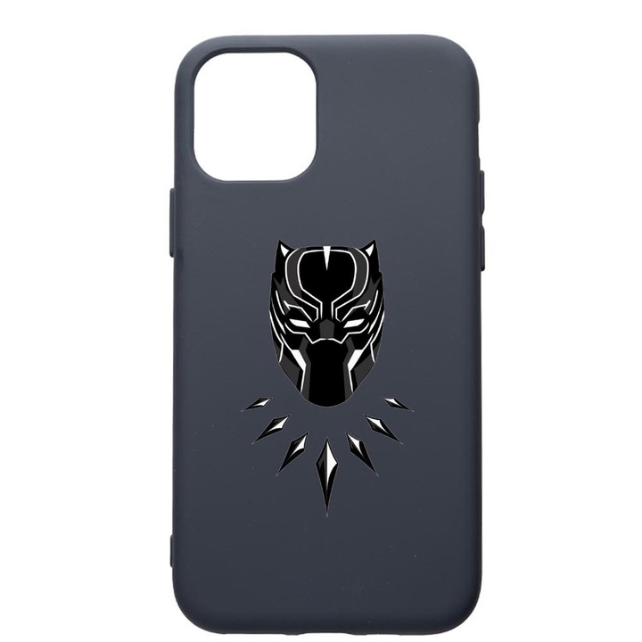 Husa Premium Silicon Compatibila Cu Apple IPhone 12, Black Panther, cu interiorul din material textil, protectie camera, Alaskan Blue, PAB243