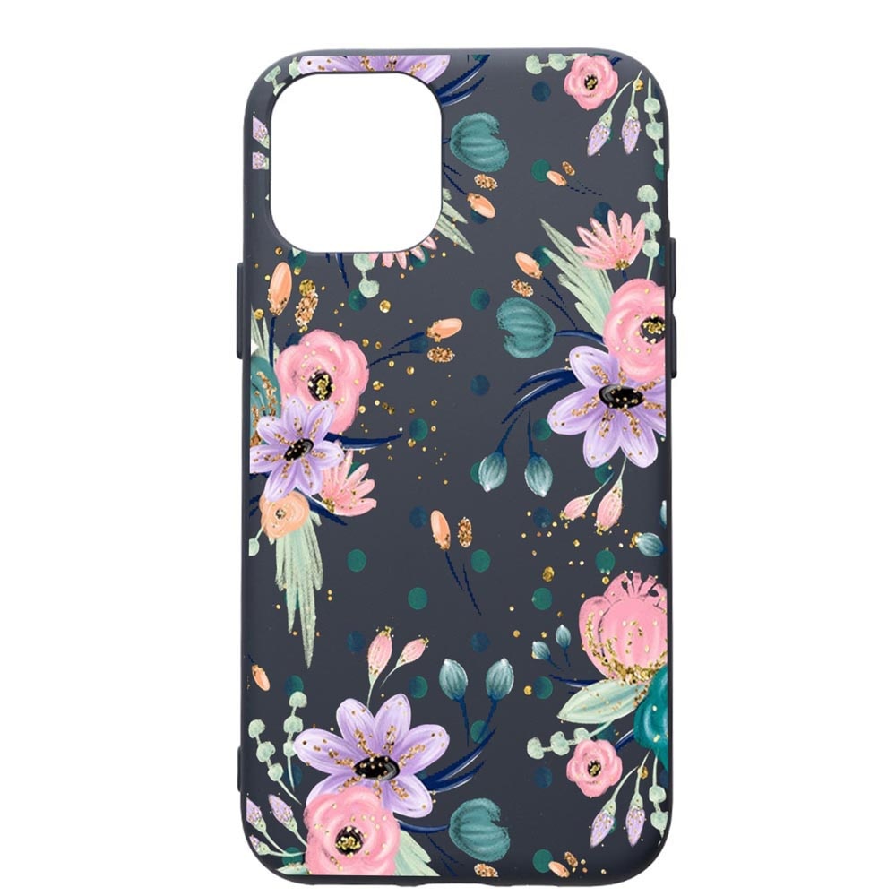 Husa Premium Silicon Compatibila Cu Apple IPhone 11, Spring Flowers, cu interiorul din material textil, protectie camera, Alaskan Blue, PAB495