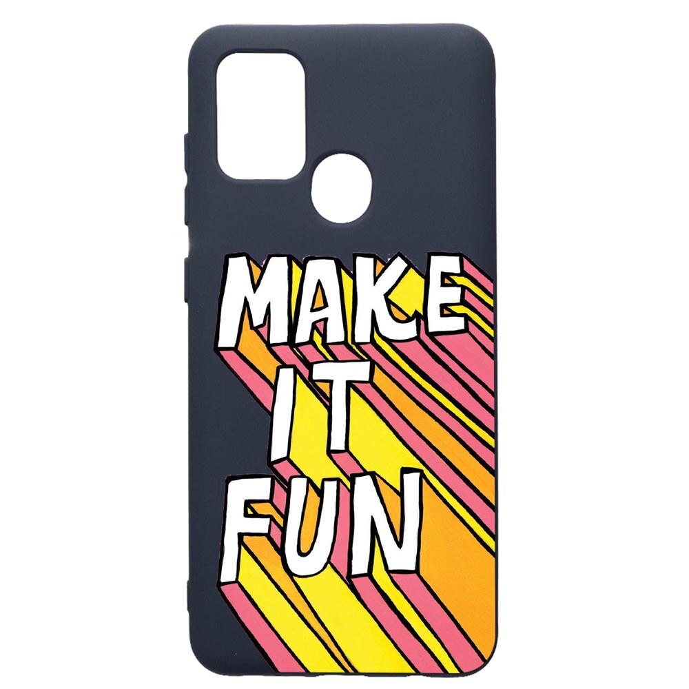 Husa Premium Silicon Compatibila Cu Samsung Galaxy A21S, Make It Fun, cu interiorul din material textil, protectie camera, Alaskan Blue, PAB494