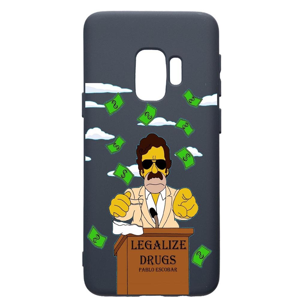 Husa Premium Silicon Compatibila Cu Samsung Galaxy S9, Narcos Pablo Escobar, cu interiorul din material textil, protectie camera, Alaskan Blue, PAB437