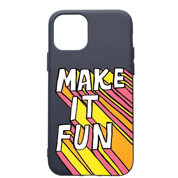 Husa Premium Silicon Compatibila Cu Apple IPhone 12 Mini, Make It Fun, cu interiorul din material textil, protectie camera, Alaskan Blue, PAB494